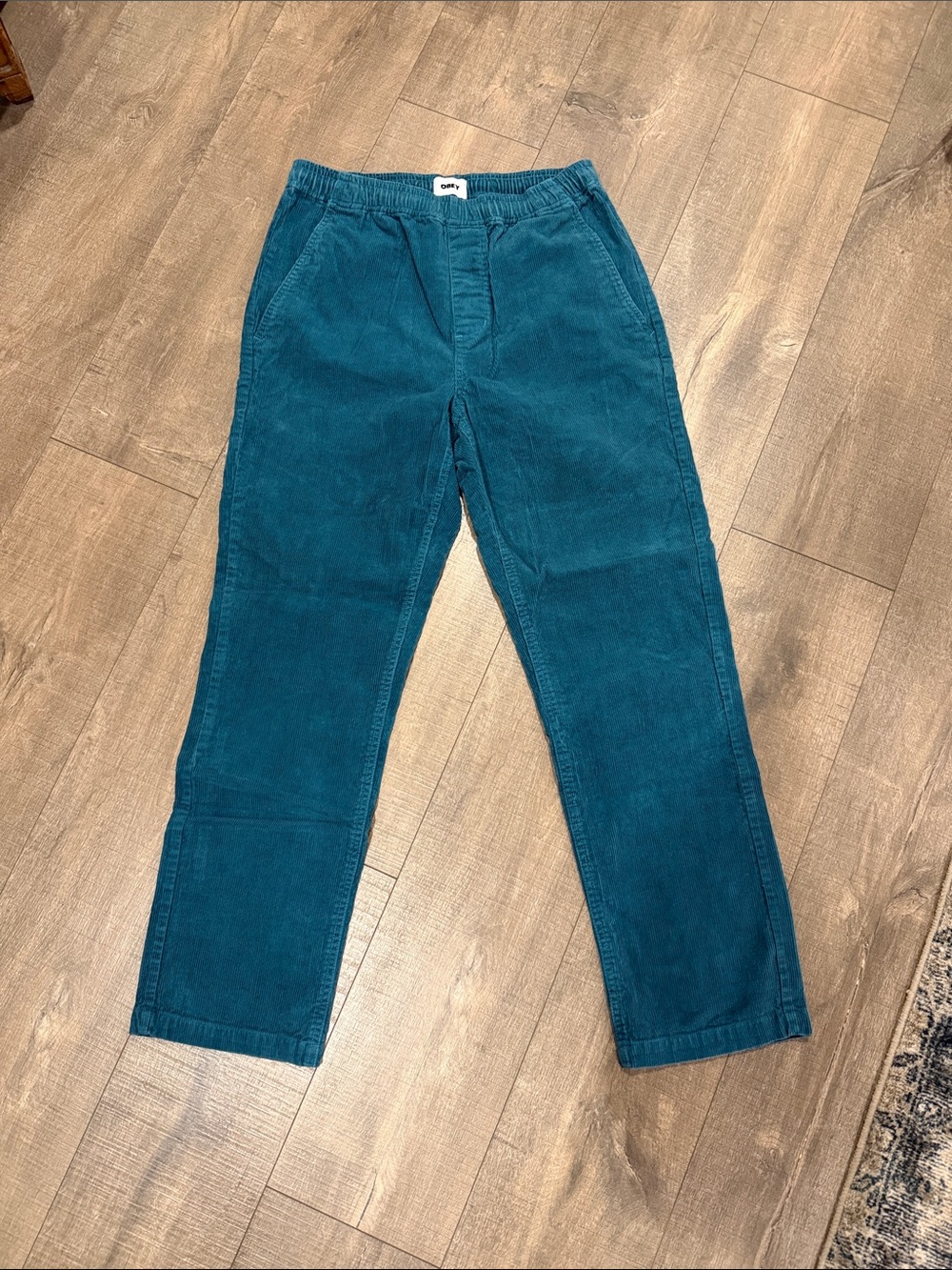 Obey drawstring Teal Corduroy Pants